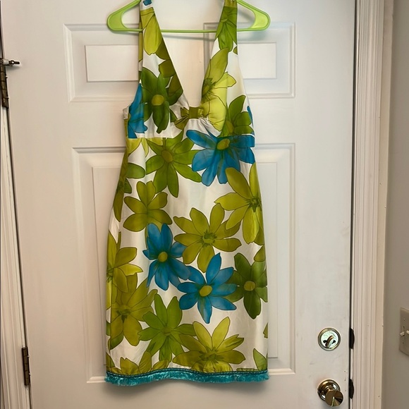 Muse Dresses & Skirts - Muse Green and Blue Floral Midi Dress